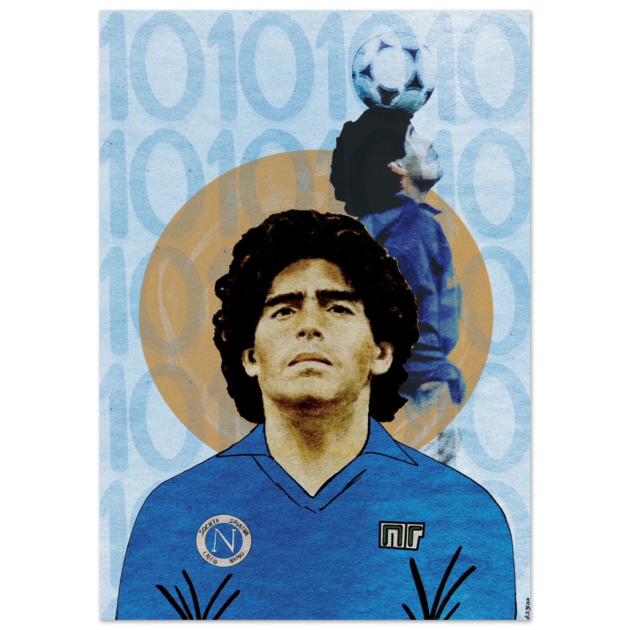 Maradona — digital collage art print by Diogo Cadavez