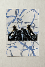 Iron Lovers art print shown on linen