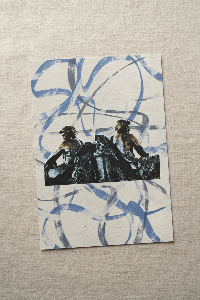 Iron Lovers on Linen — Borderless