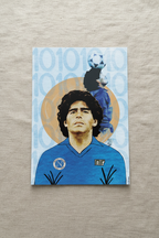 Maradona art print shown on linen